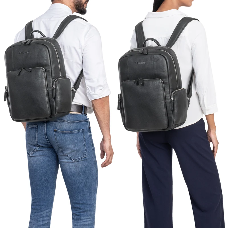"Florian" Geräumiger Lederrucksack Herren und Damen bis 16 Zoll