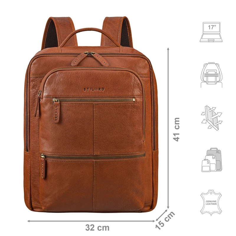 "Coryo" Laptop Rucksack Leder Groß