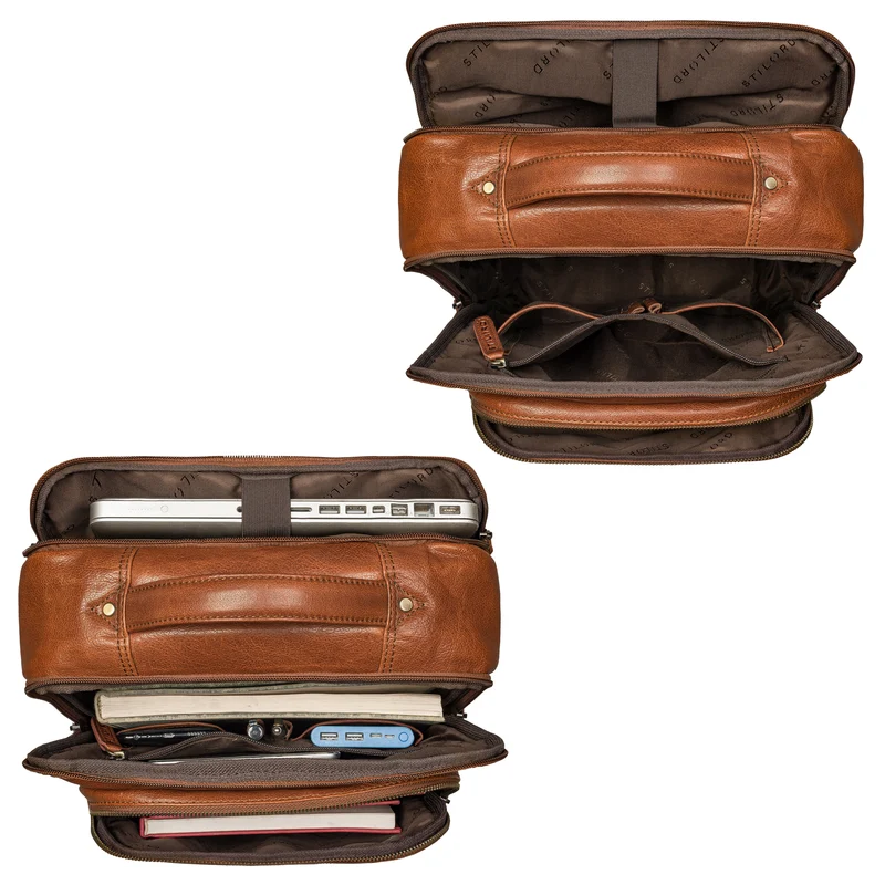 "Coryo" Laptop Rucksack Leder Groß