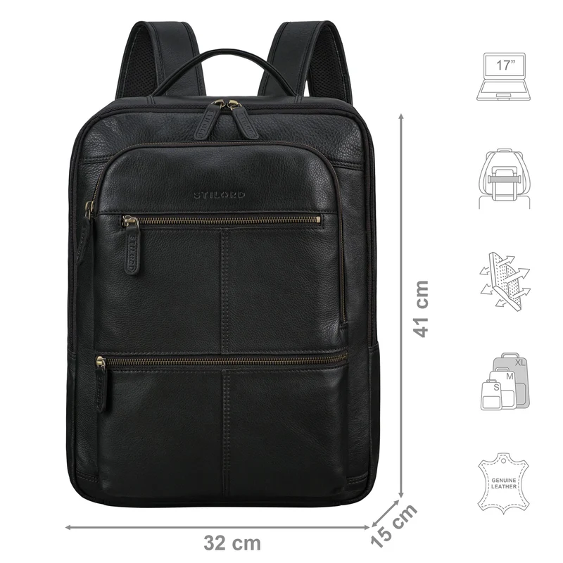 "Coryo" Laptop Rucksack Leder Groß