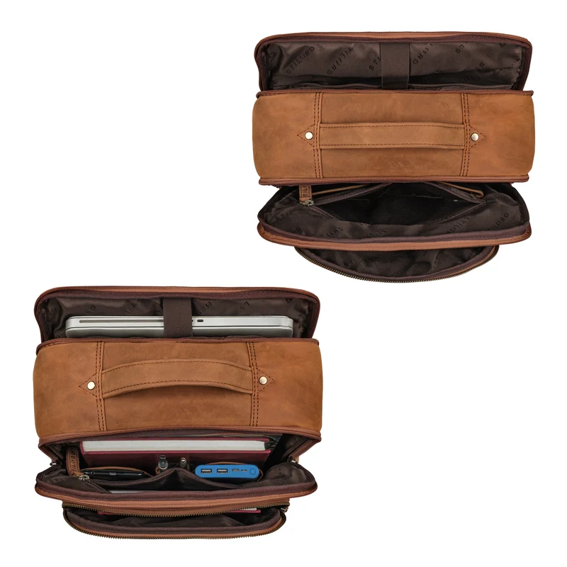 "Coryo" Laptop Rucksack Leder Groß