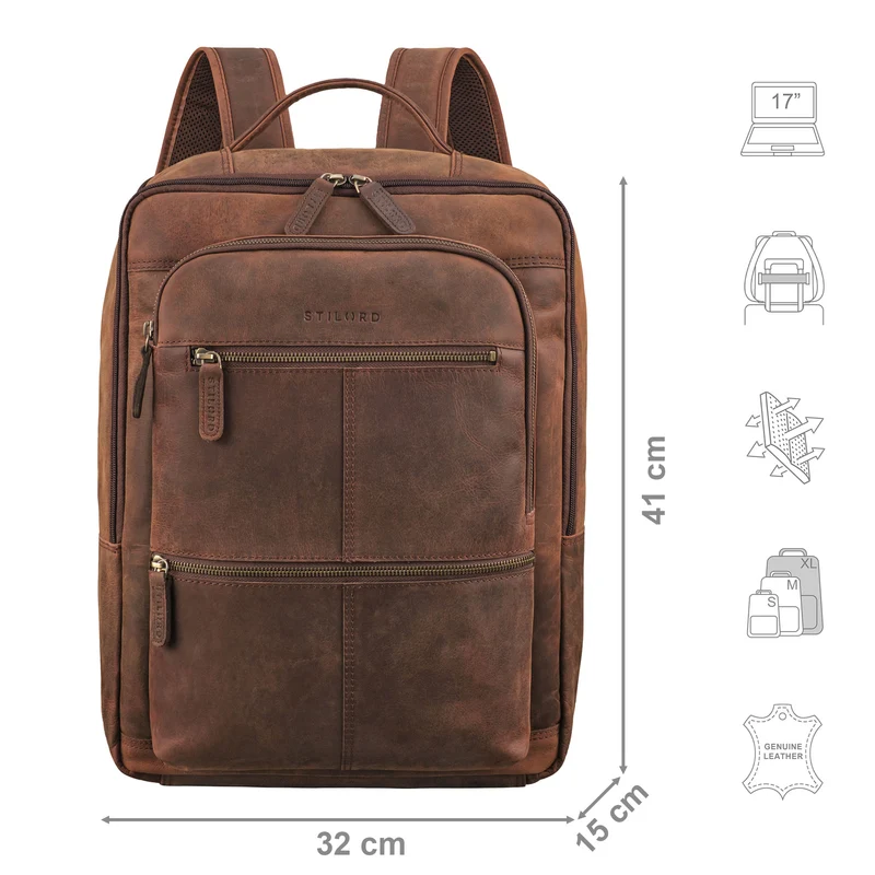 "Coryo" Laptop Rucksack Leder Groß