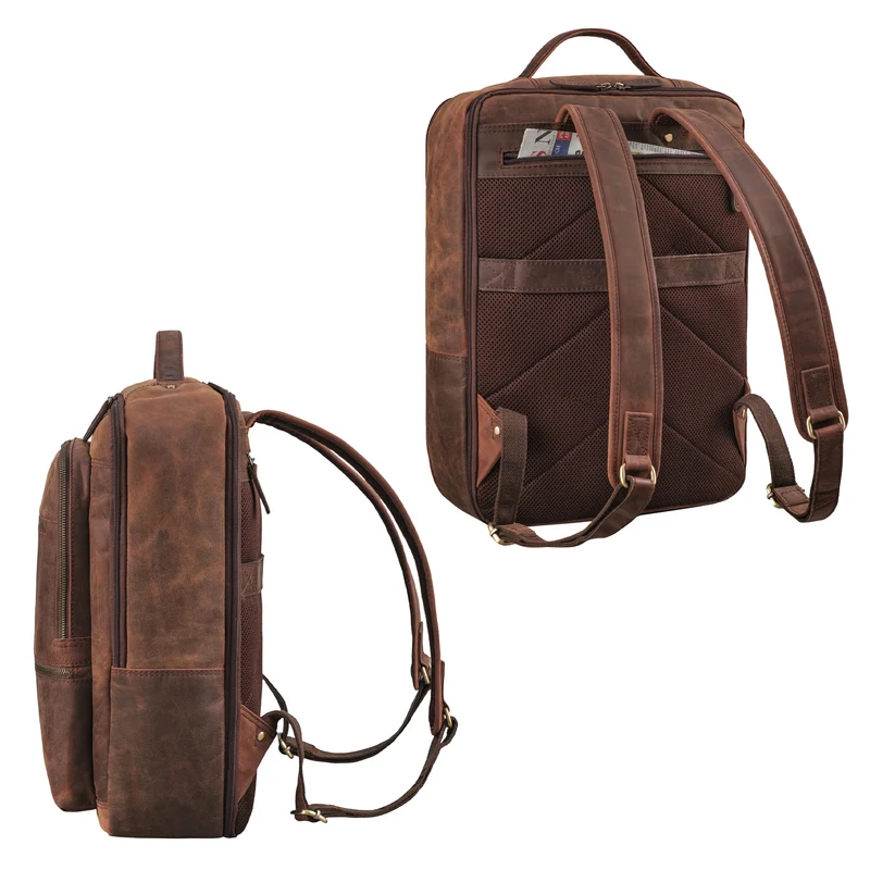 "Coryo" Laptop Rucksack Leder Groß