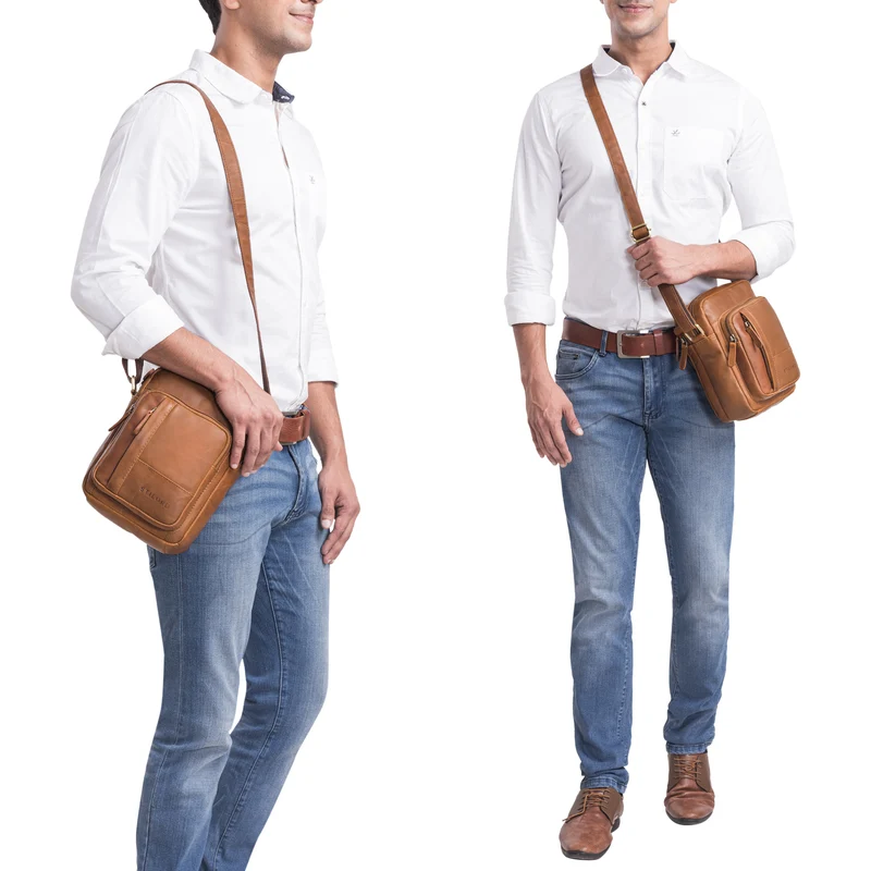 "Godric" Herrentasche zum Umhängen Leder Mittel Arbeit und Freizeit