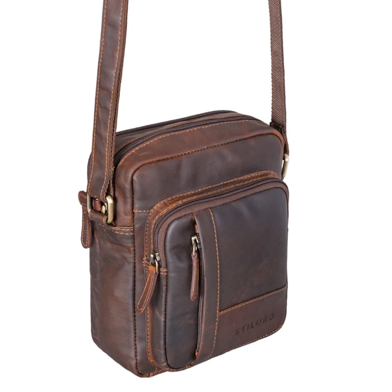 "Godric" Herrentasche zum Umhängen Leder Mittel Arbeit und Freizeit