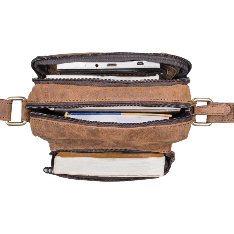 "Godric" Herrentasche zum Umhängen Leder Mittel Arbeit und Freizeit