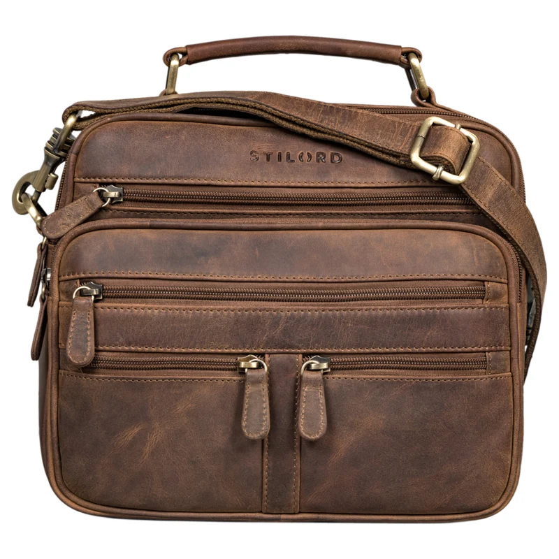 "Veland" Vintage Messenger Bag für Herren Echtleder