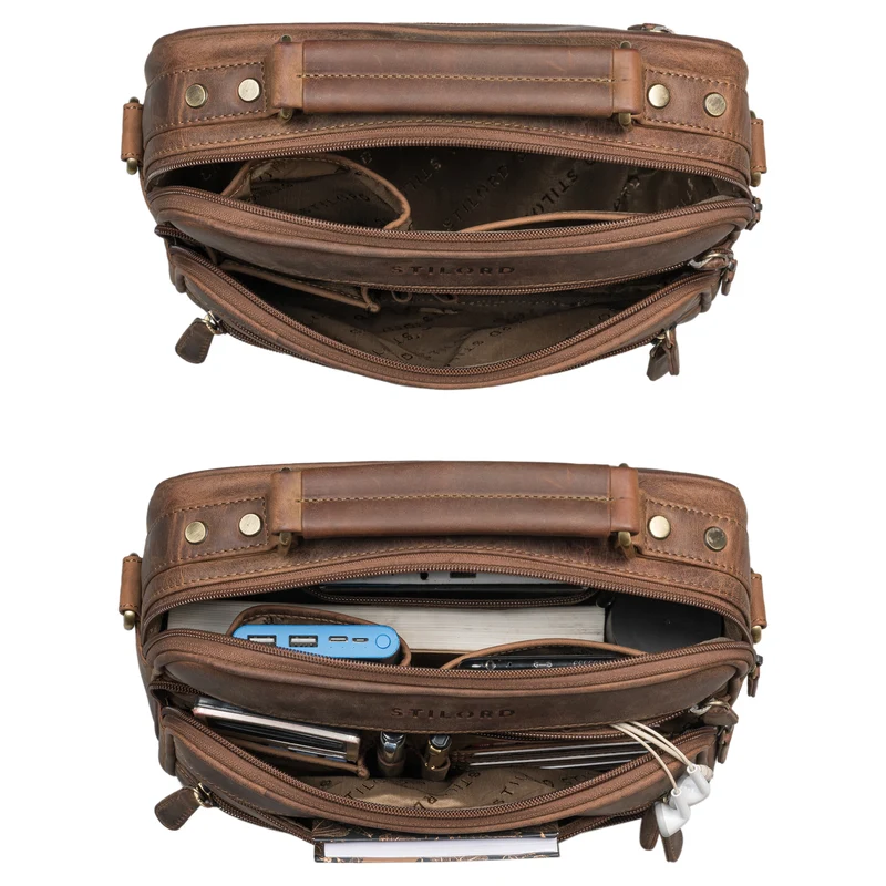 "Veland" Vintage Messenger Bag für Herren Echtleder