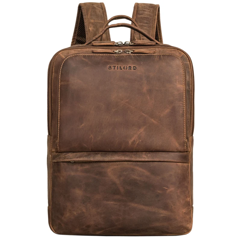 "Albert" Moderner Business Rucksack Leder 17 Zoll Laptopfach Herren