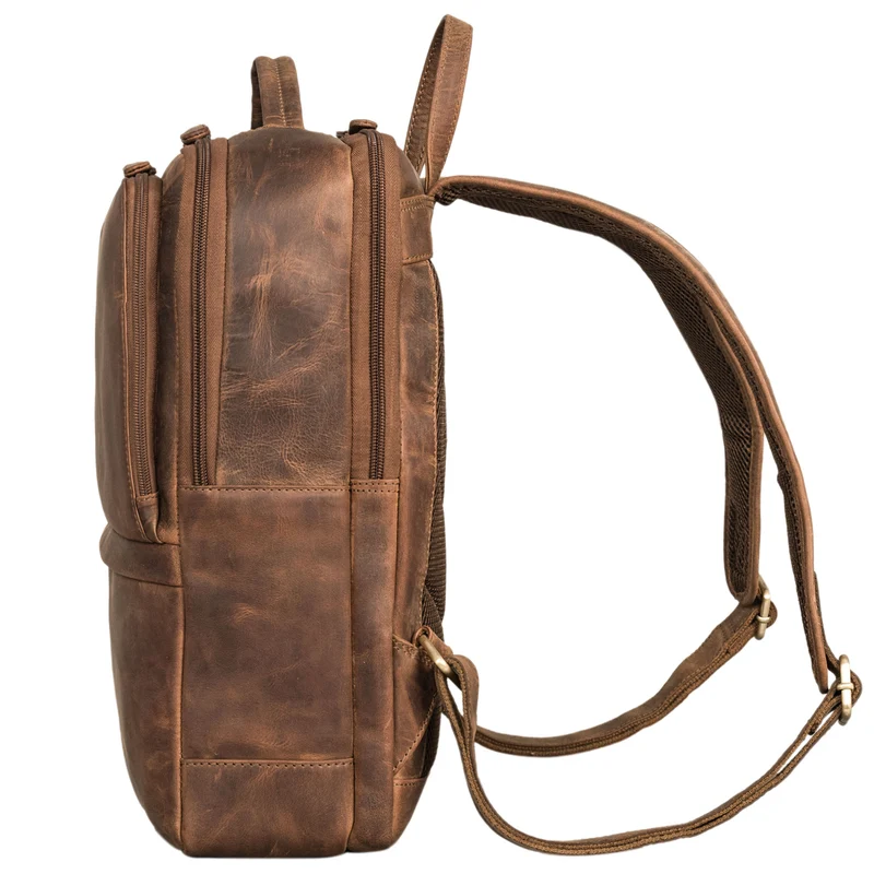 "Albert" Moderner Business Rucksack Leder 17 Zoll Laptopfach Herren
