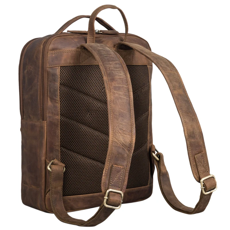 "Albert" Moderner Business Rucksack Leder 17 Zoll Laptopfach Herren