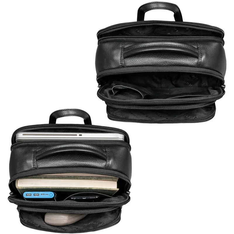 "Albert" Moderner Business Rucksack Leder 17 Zoll Laptopfach Herren