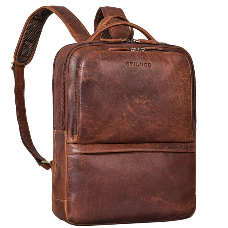 "Albert" Moderner Business Rucksack Leder 17 Zoll Laptopfach Herren