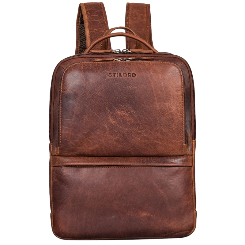 "Albert" Moderner Business Rucksack Leder 17 Zoll Laptopfach Herren