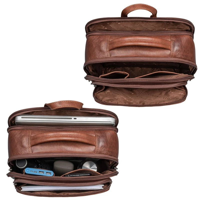 "Albert" Moderner Business Rucksack Leder 17 Zoll Laptopfach Herren