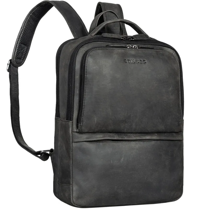 "Albert" Moderner Business Rucksack Leder 17 Zoll Laptopfach Herren