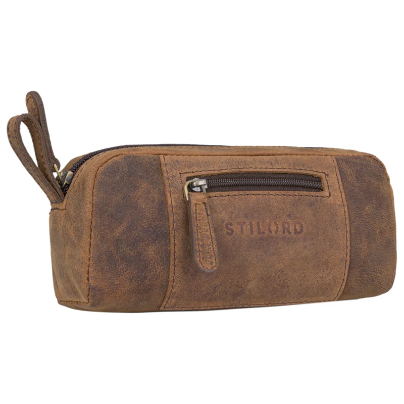 "Ted" Vintage Federpenal Etui Leder klein Unisex