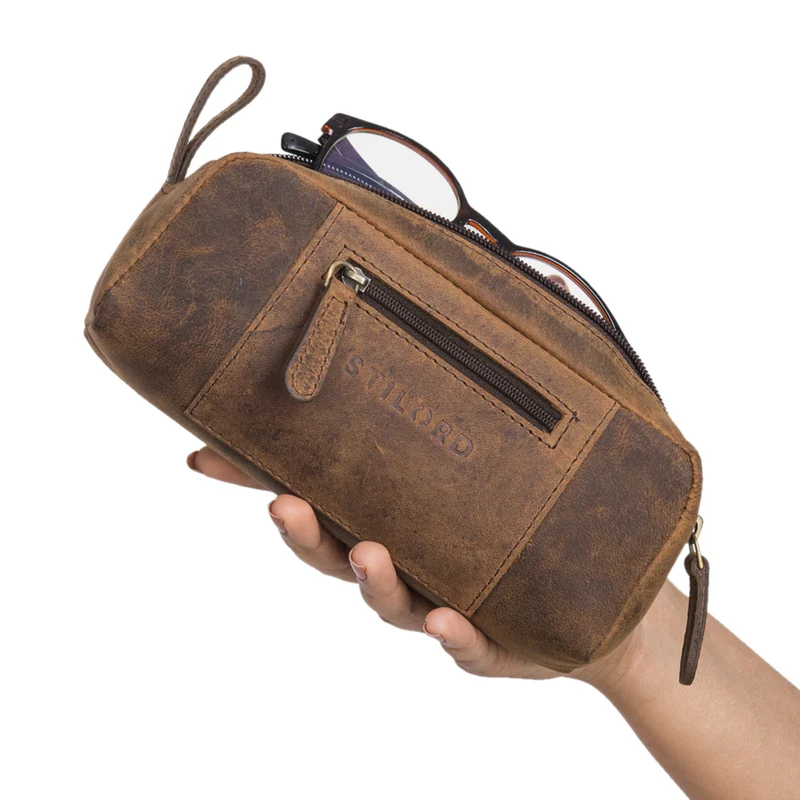 "Ted" Vintage Federpenal Etui Leder klein Unisex