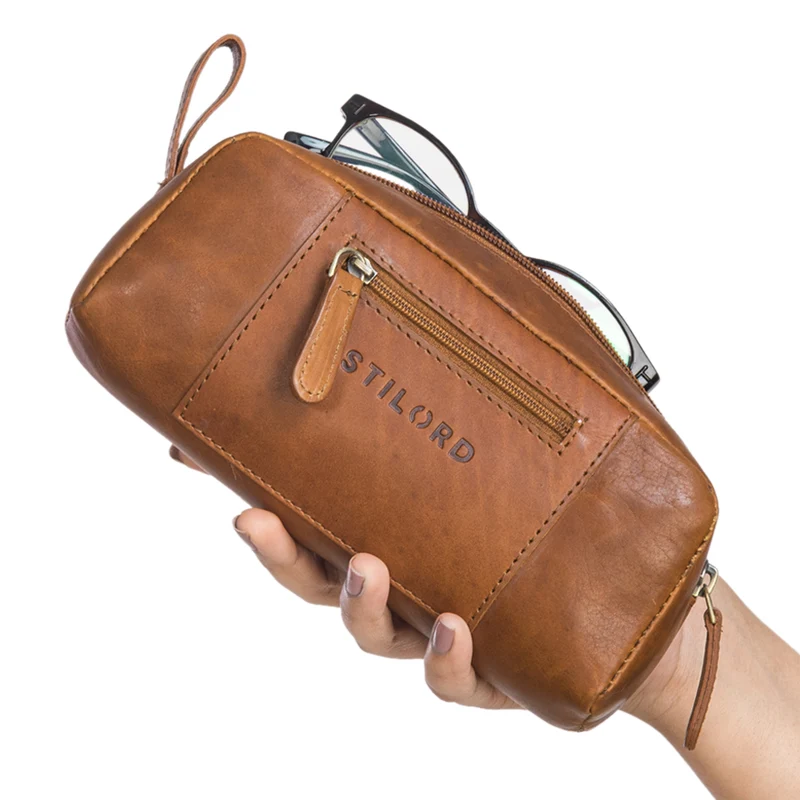 "Ted" Vintage Federpenal Etui Leder klein Unisex