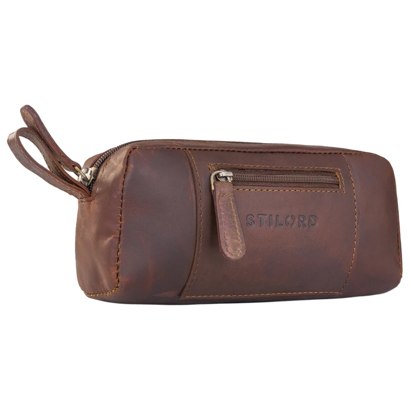 "Ted" Vintage Federpenal Etui Leder klein Unisex