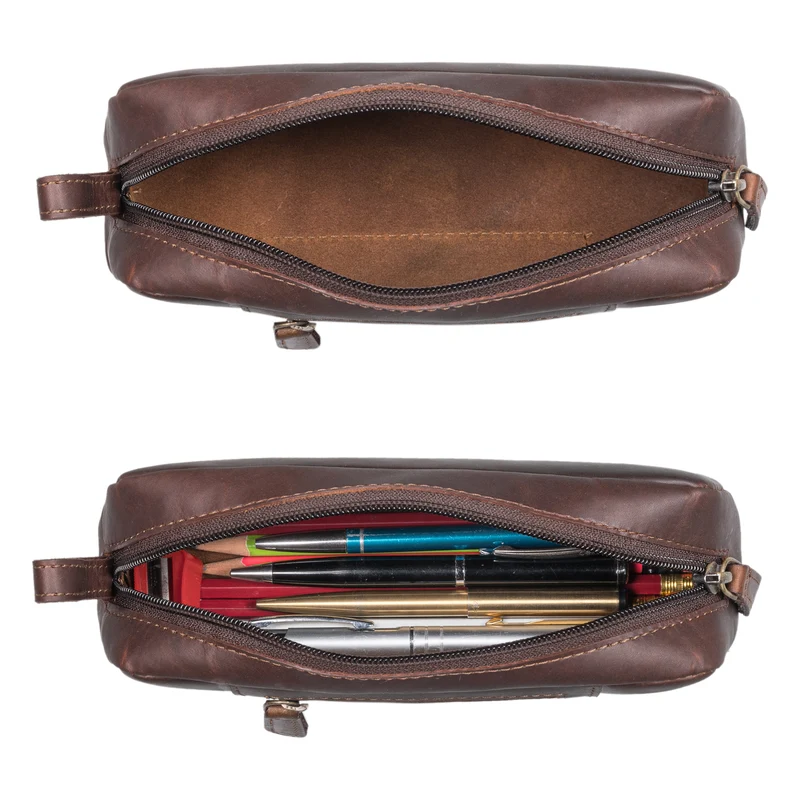 "Ted" Vintage Federpenal Etui Leder klein Unisex