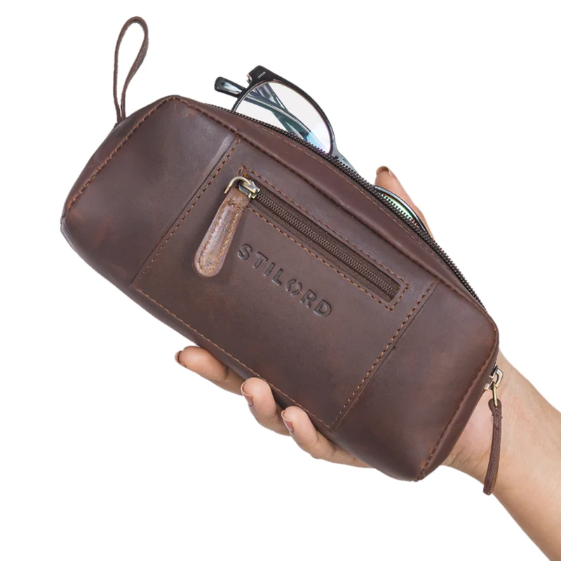 "Ted" Vintage Federpenal Etui Leder klein Unisex