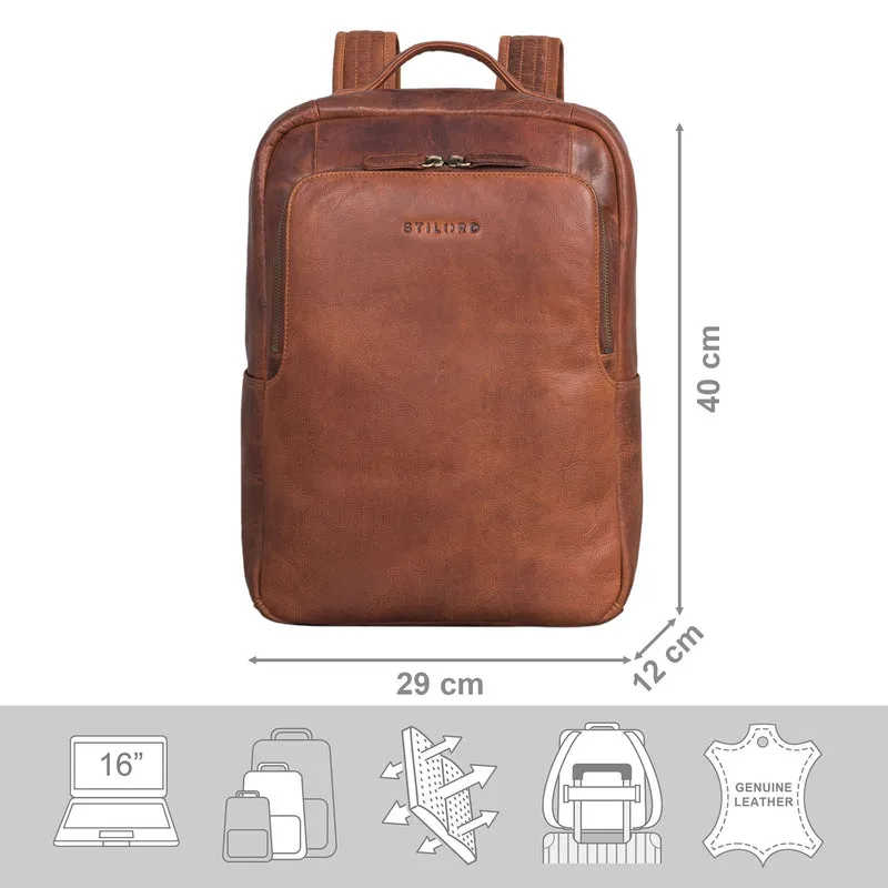 "Sören" Business Rucksack Leder mit Laptop-Fach 15 - 16 Zoll Leder