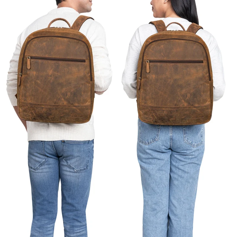 "Norbert" Großer Rucksack mit Laptopfach 15,6 Zoll Leder