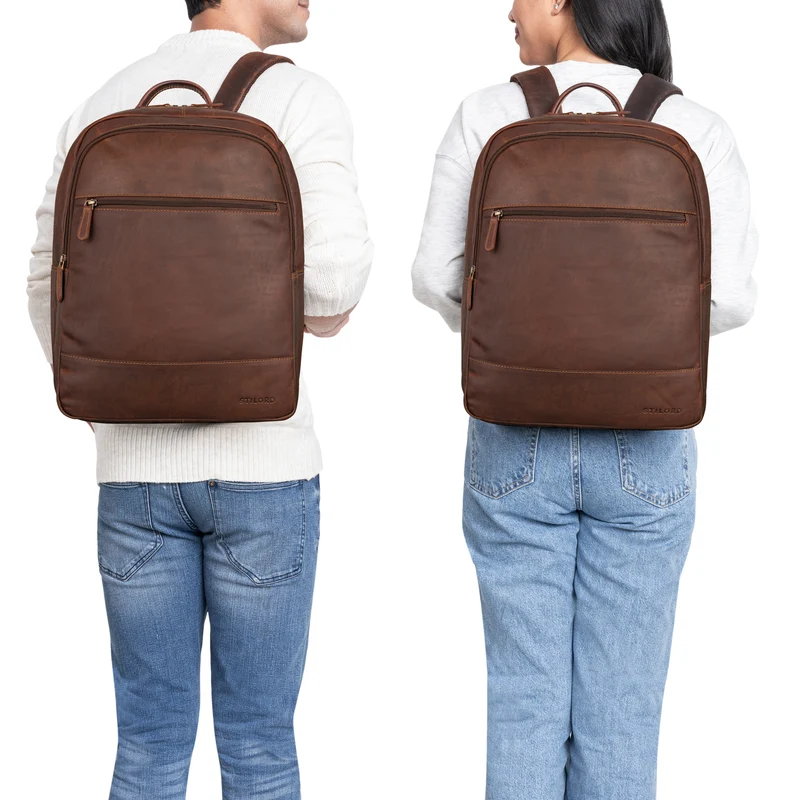 "Norbert" Großer Rucksack mit Laptopfach 15,6 Zoll Leder