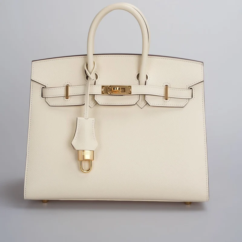 Hermes Birkin 25 cm Sellier-Tasche aus Nata Epsom-Leder mit goldenen Beschlägen ab 2021