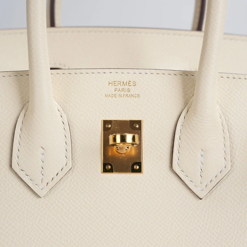 Hermes Birkin 25 cm Sellier-Tasche aus Nata Epsom-Leder mit goldenen Beschlägen ab 2021