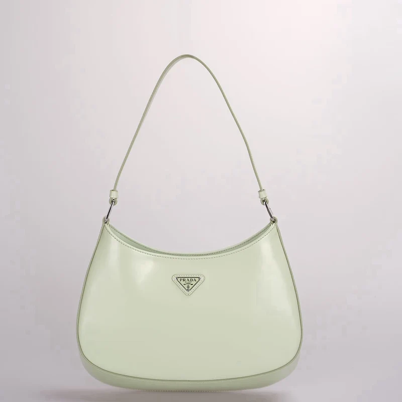 Prada Cleo Mintgrüne Umhängetasche aus glattem Leder