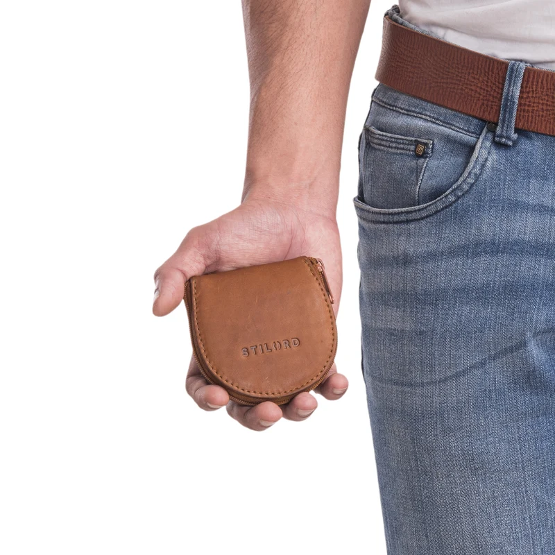 "Benji" Mini Geldbörse aus Leder Wiener Schachtel