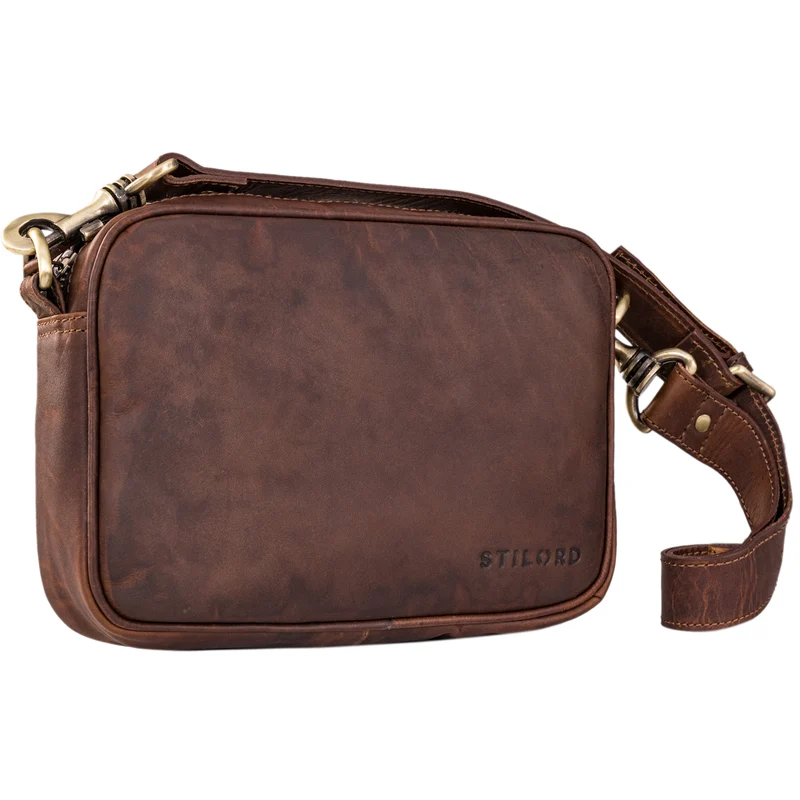 "Tamika" Leder Handtasche Damen Mittelgroß mit breitem Gurt
