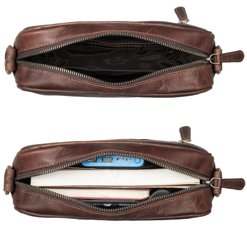 "Tamika" Leder Handtasche Damen Mittelgroß mit breitem Gurt