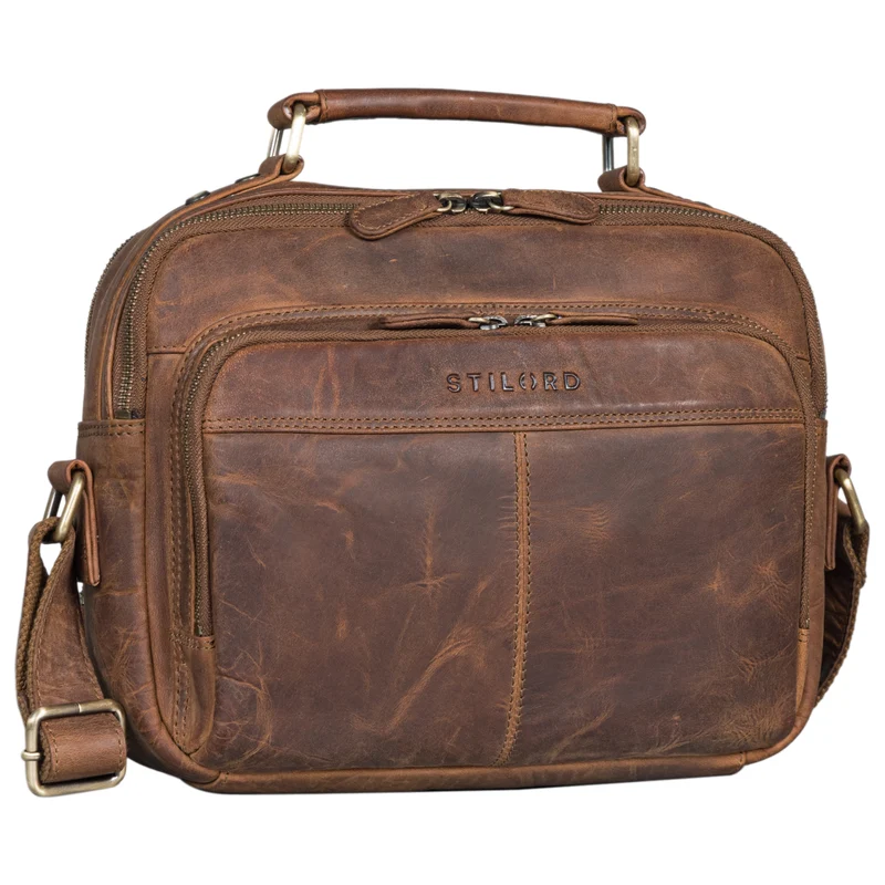 "Kuno" Umhängetasche Herren Leder klein Schultertasche und Handtasche