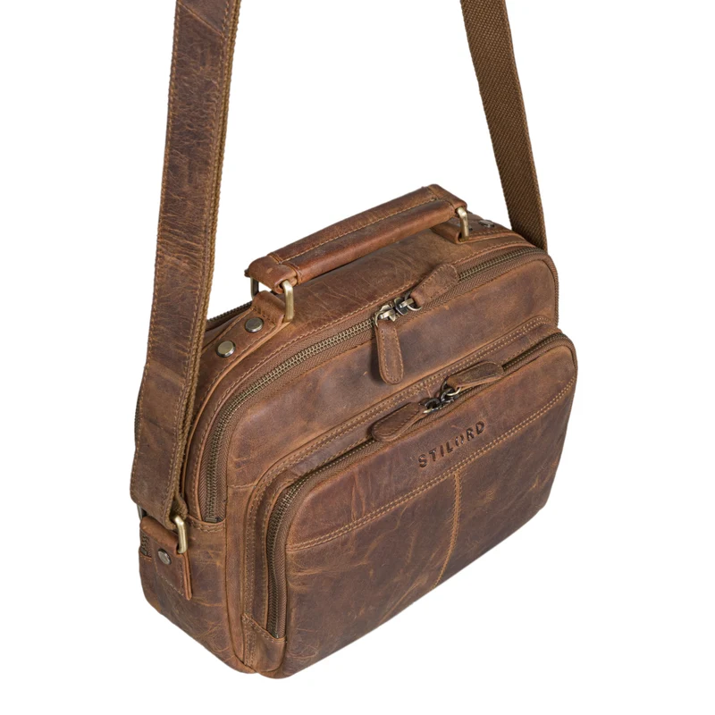 "Kuno" Umhängetasche Herren Leder klein Schultertasche und Handtasche