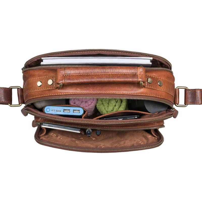 "Kuno" Umhängetasche Herren Leder klein Schultertasche und Handtasche