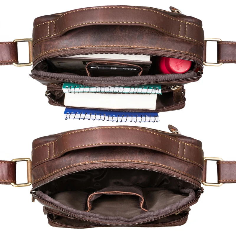 "Ivan" kompakte Männerhandtasche Leder mit Henkel
