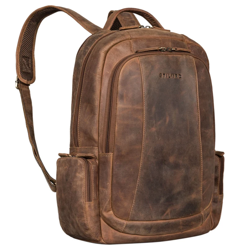 "Waldo" Lederrucksack mit Laptopfach 17,3 Zoll Damen und Herren