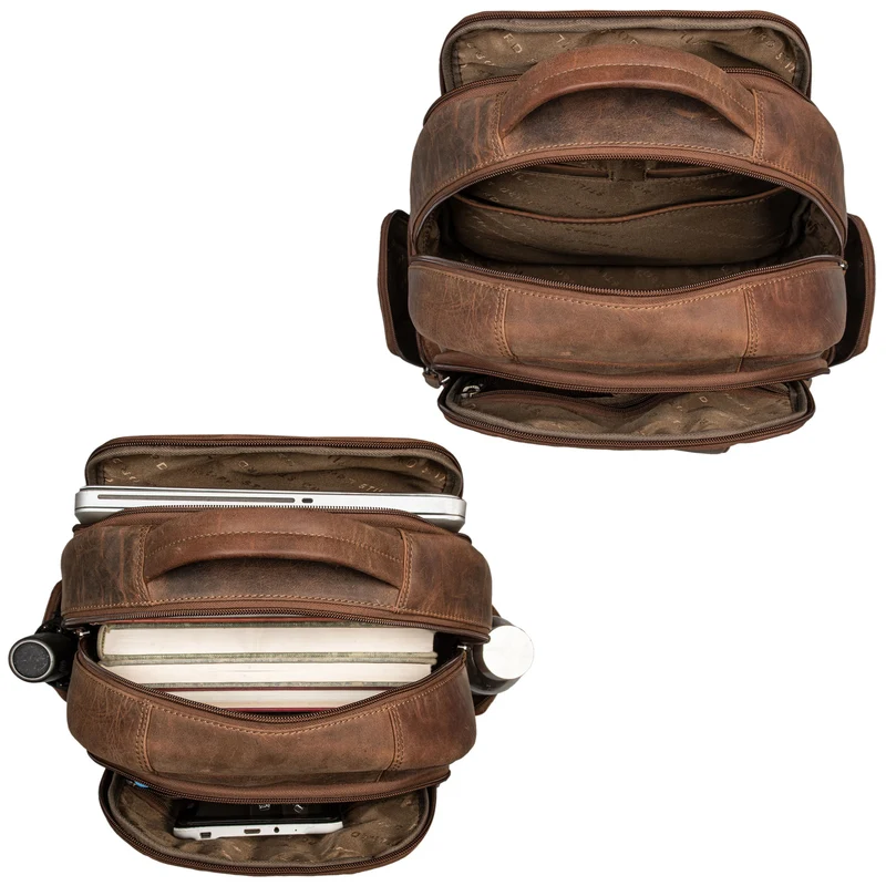 "Waldo" Lederrucksack mit Laptopfach 17,3 Zoll Damen und Herren