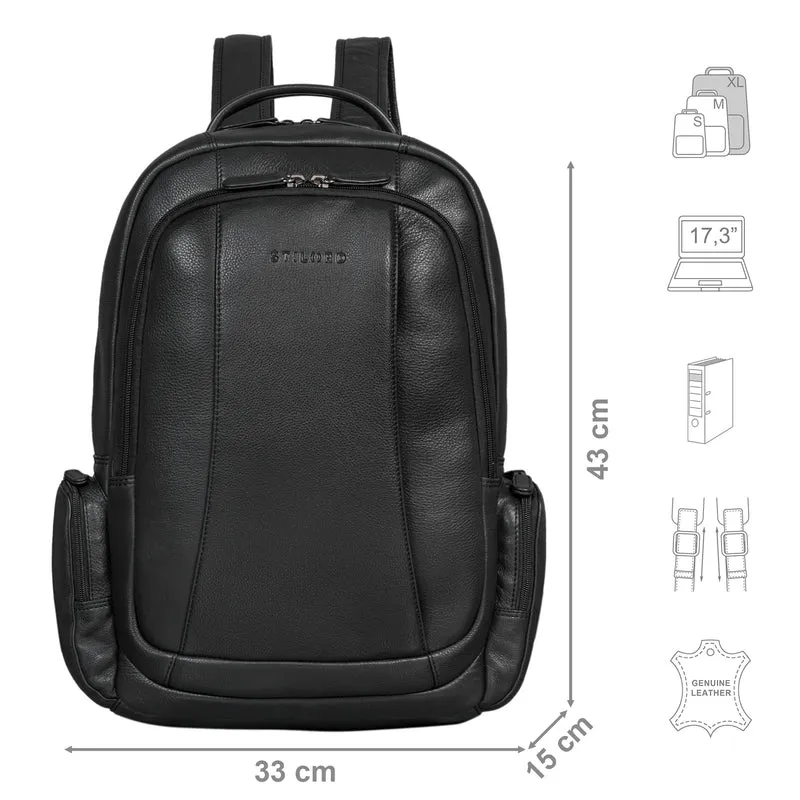 "Waldo" Lederrucksack mit Laptopfach 17,3 Zoll Damen und Herren