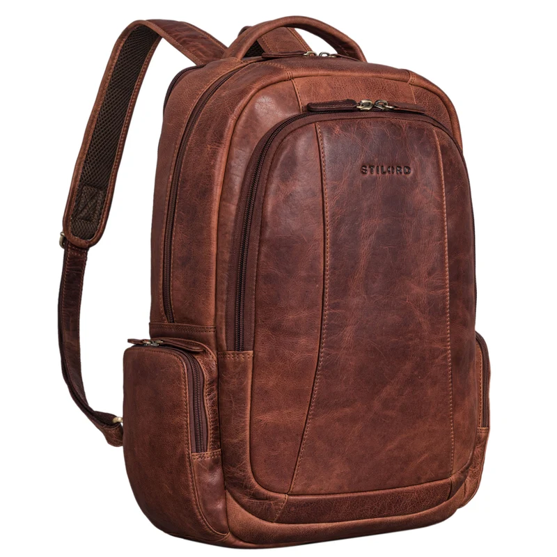 "Waldo" Lederrucksack mit Laptopfach 17,3 Zoll Damen und Herren