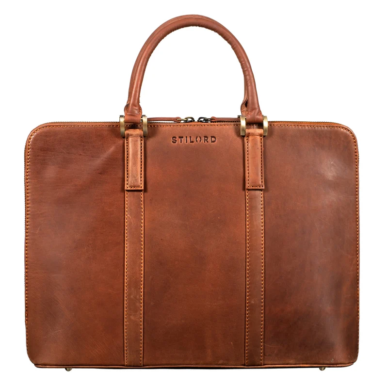 "Clover" Schmale Arbeitstasche Damen Leder Elegant