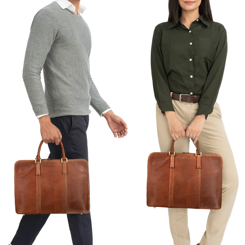 "Clover" Schmale Arbeitstasche Damen Leder Elegant