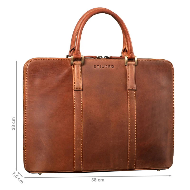 "Clover" Schmale Arbeitstasche Damen Leder Elegant