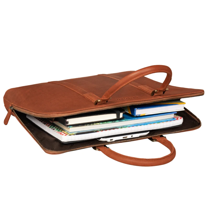"Clover" Schmale Arbeitstasche Damen Leder Elegant