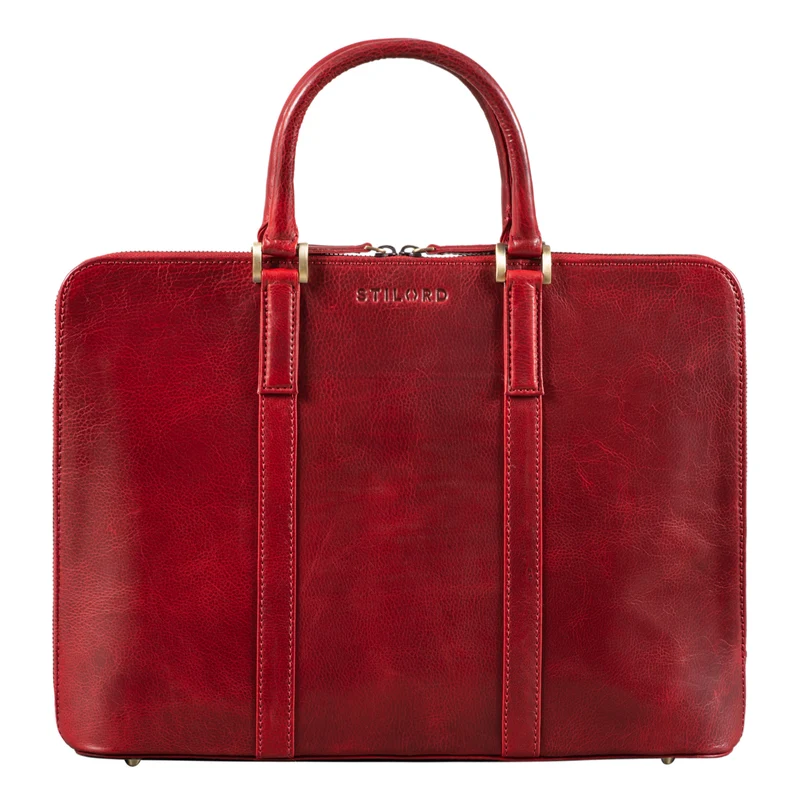 "Clover" Schmale Arbeitstasche Damen Leder Elegant