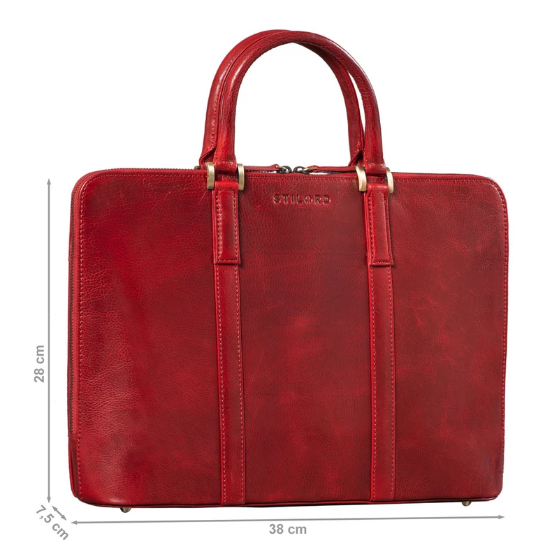 "Clover" Schmale Arbeitstasche Damen Leder Elegant