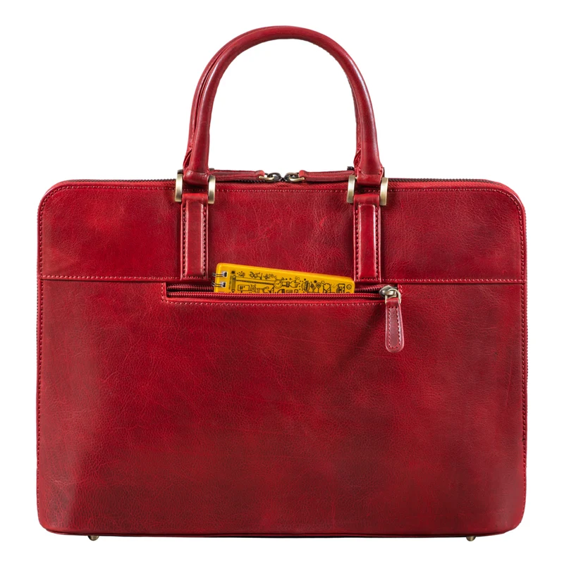 "Clover" Schmale Arbeitstasche Damen Leder Elegant